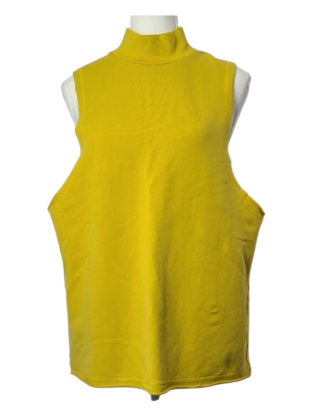 Alo Yoga Yellow Mock Neck Sleeveless Top Women’s Medium Athleisure Minimalist